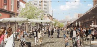 An artist’s rendering of a pedestrianized William St. in Ottawa’s ByWard Market. Funding allocated to the project has now been redirected.