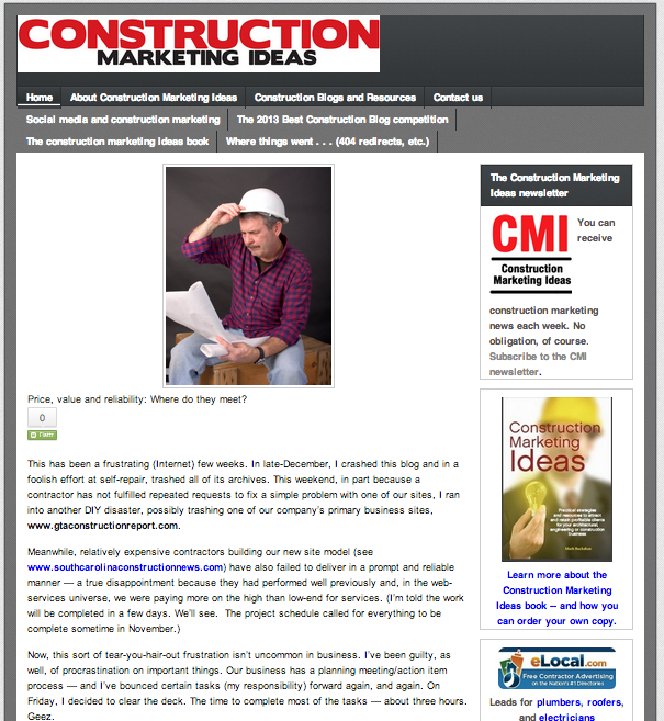 The Construction Marketing Ideas blog — a resource for your business