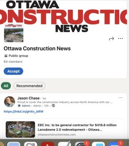 Ottawa Construction News invites readers to join new LinkedIn community